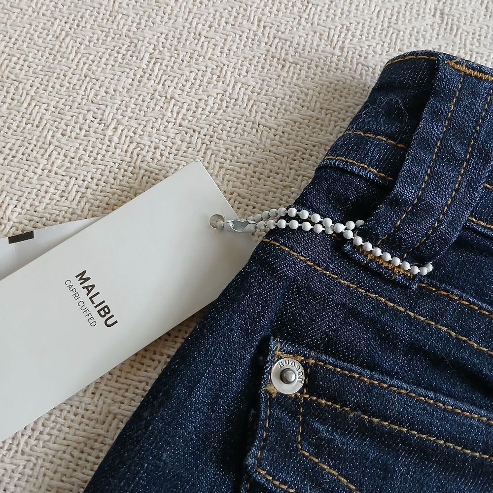 hudson ♡ capri cuffed malibu jeans 24 y2k mcbling euro low rise columbia wash - Picture 9 of 11